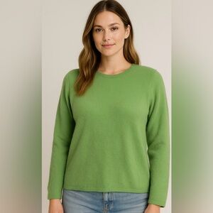 Charter Club Women's Cashmere Sweater Green V Neck 100% Cashmere Petite Large